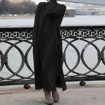 Autumn Maxi Dress – Elegant Loose Fit Hoodie For Stylish Fall Outings 8