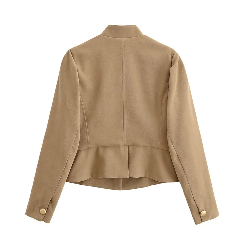 Autumn Velvet Blazer – Chic Puff Shoulder Elegance 5