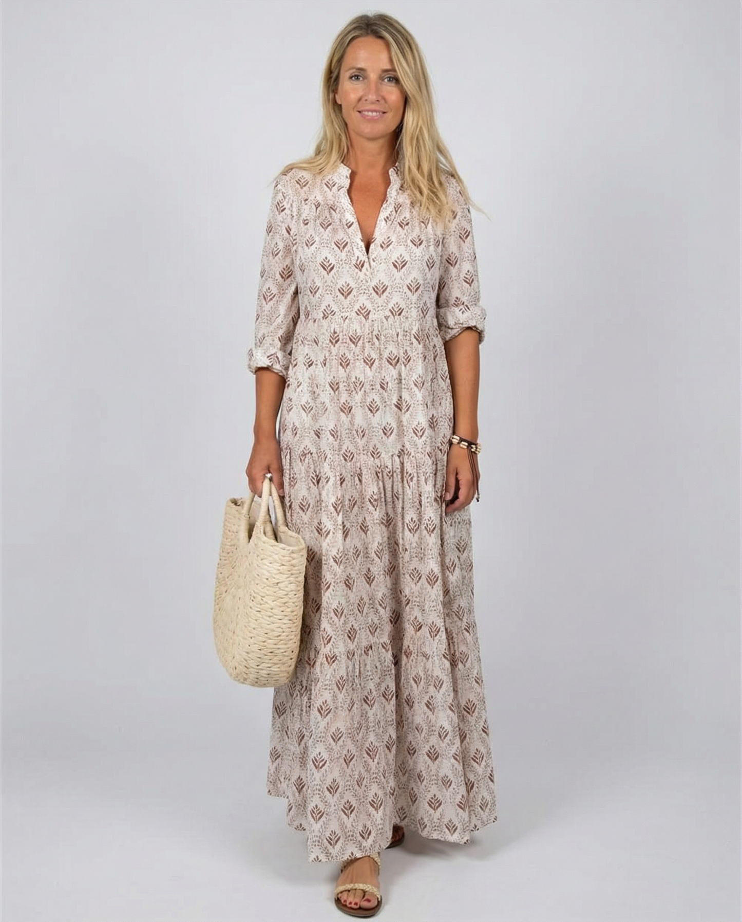 Autumn Vintage Long Dress – Flattering V-Neck Design for Casual Outings 3