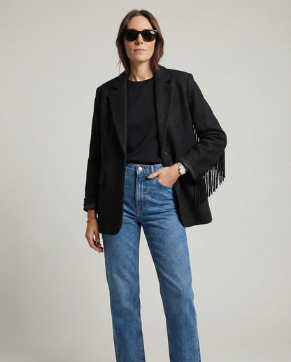 Autumn Wool Bomber Jacket – Stylish Tassel Detail for Chic Layering 2