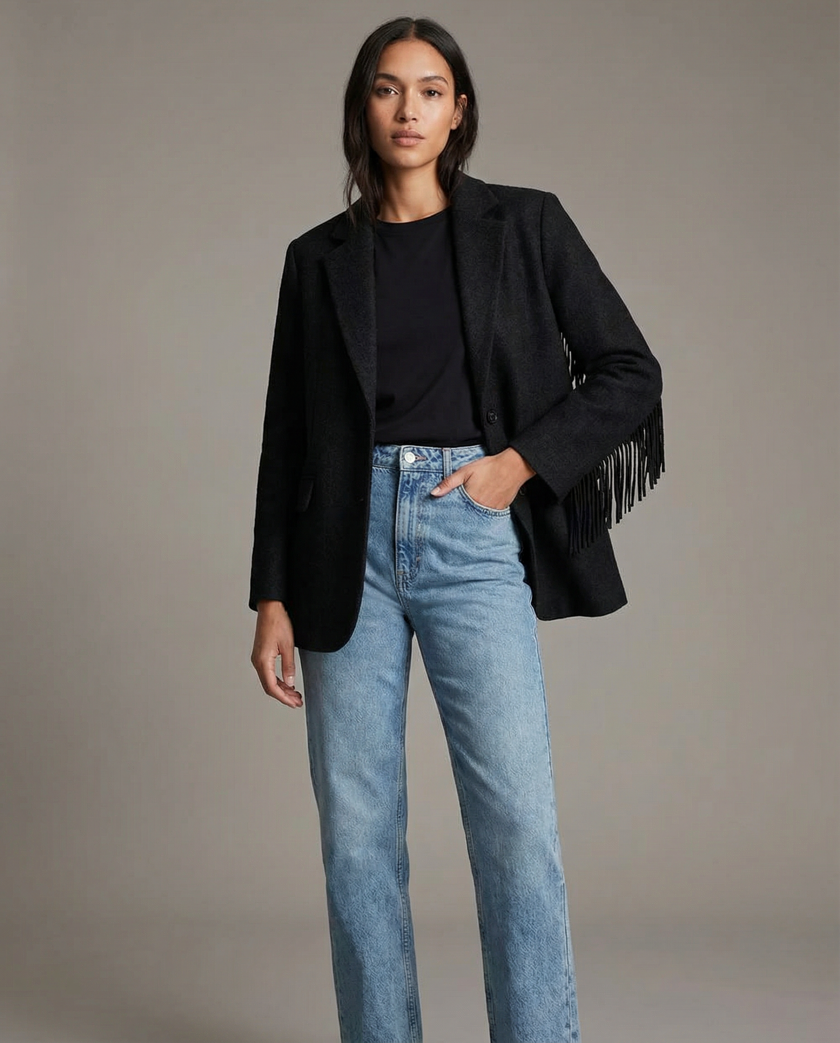 Autumn Wool Bomber Jacket – Stylish Tassel Detail for Chic Layering 3