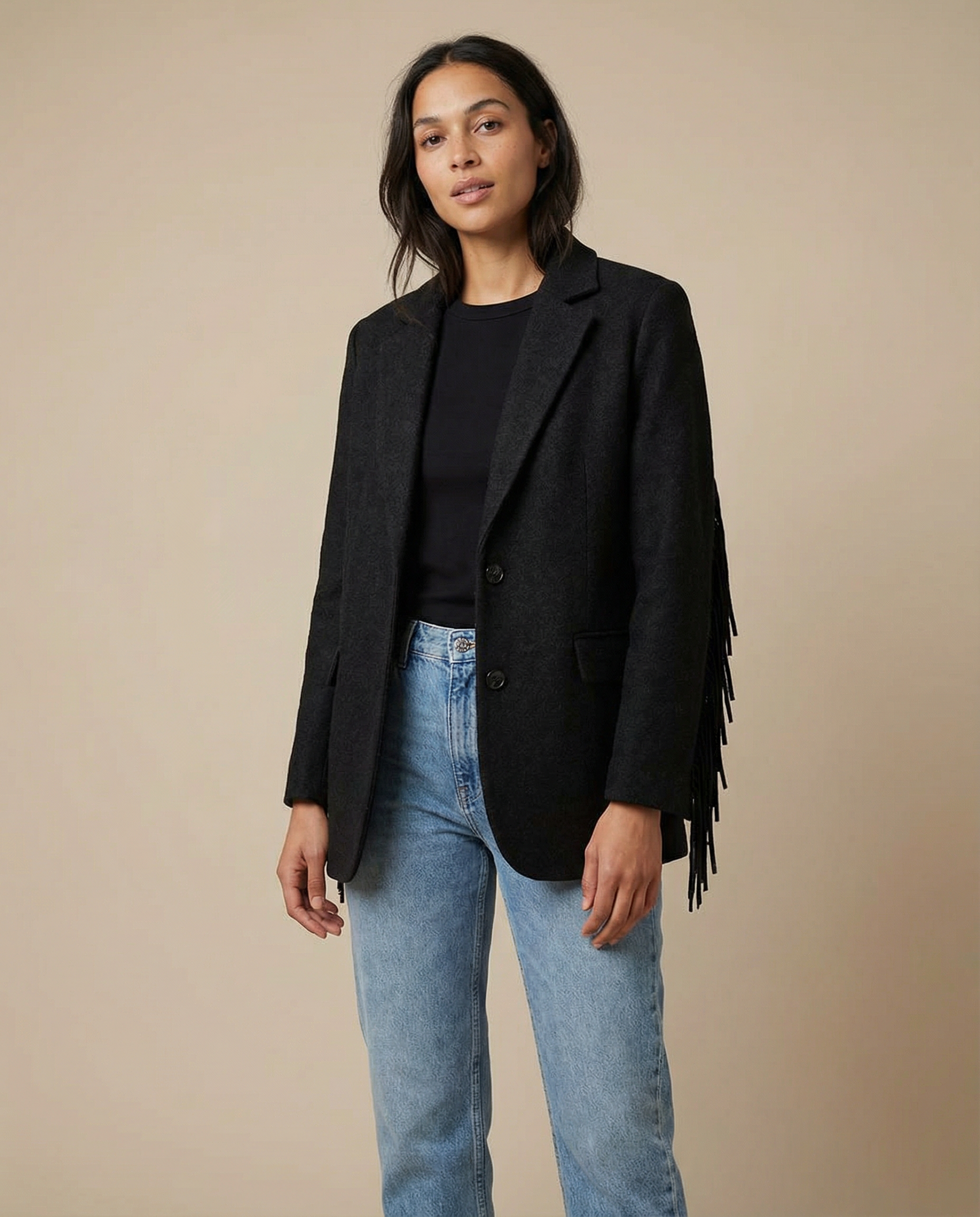 Autumn Wool Bomber Jacket – Stylish Tassel Detail for Chic Layering 4