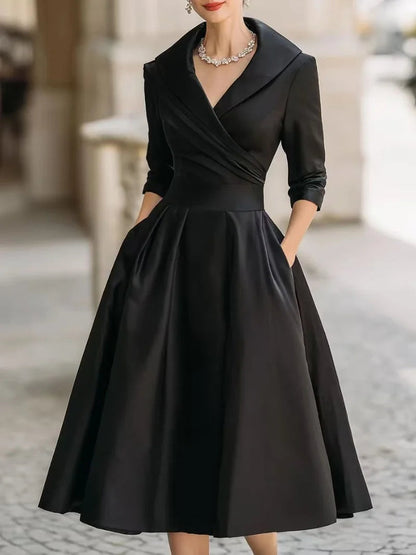 Ava A-Line Dress – Chic Lapel Design for Effortless Summer Style 0