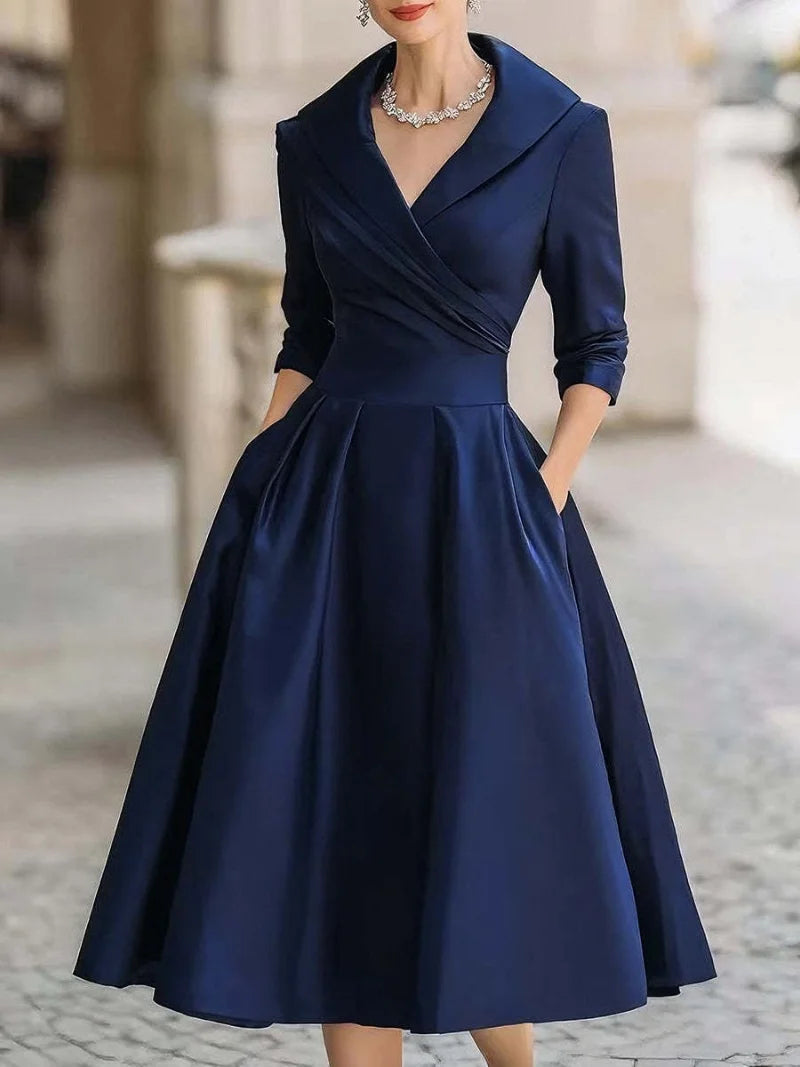 Ava A-Line Dress – Chic Lapel Design for Effortless Summer Style 4