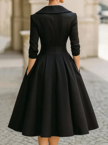 Ava A-Line Dress – Chic Lapel Design for Effortless Summer Style 5
