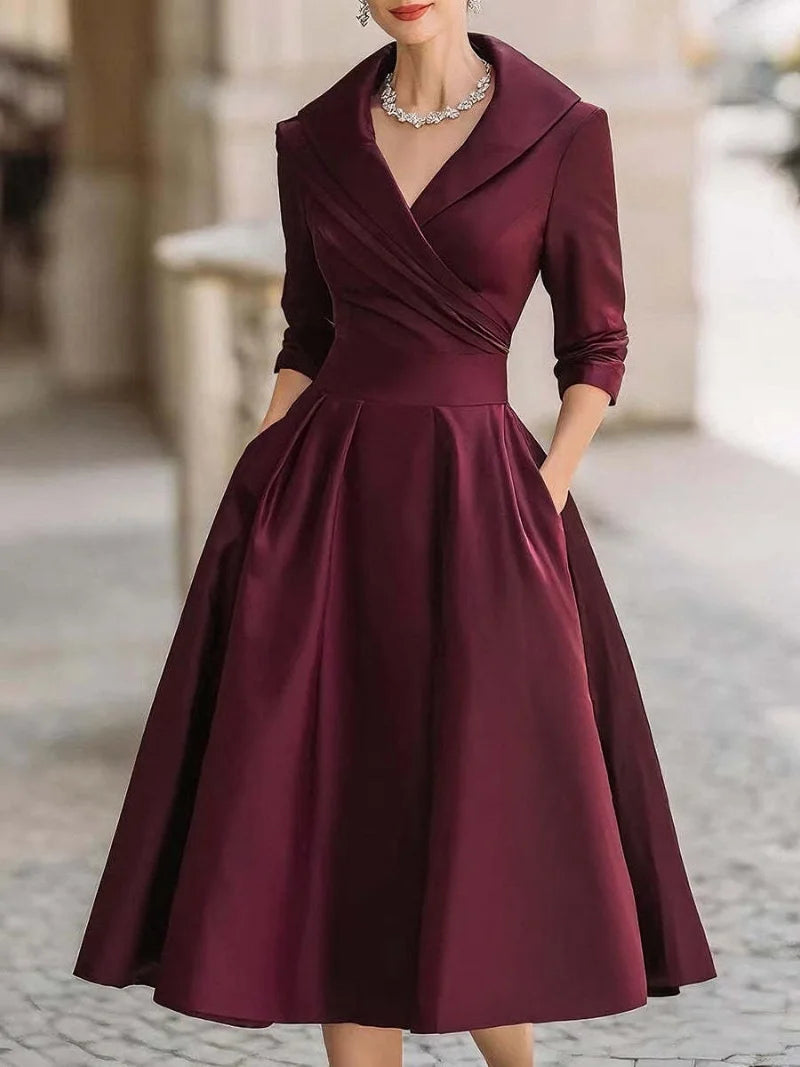 Ava A-Line Dress – Chic Lapel Design for Effortless Summer Style 7
