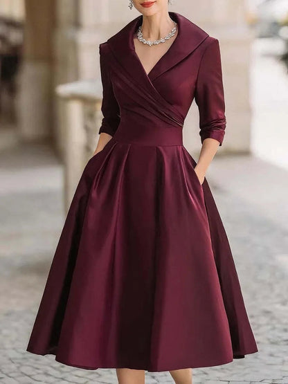 Ava A-Line Dress – Chic Lapel Design for Effortless Summer Style 7
