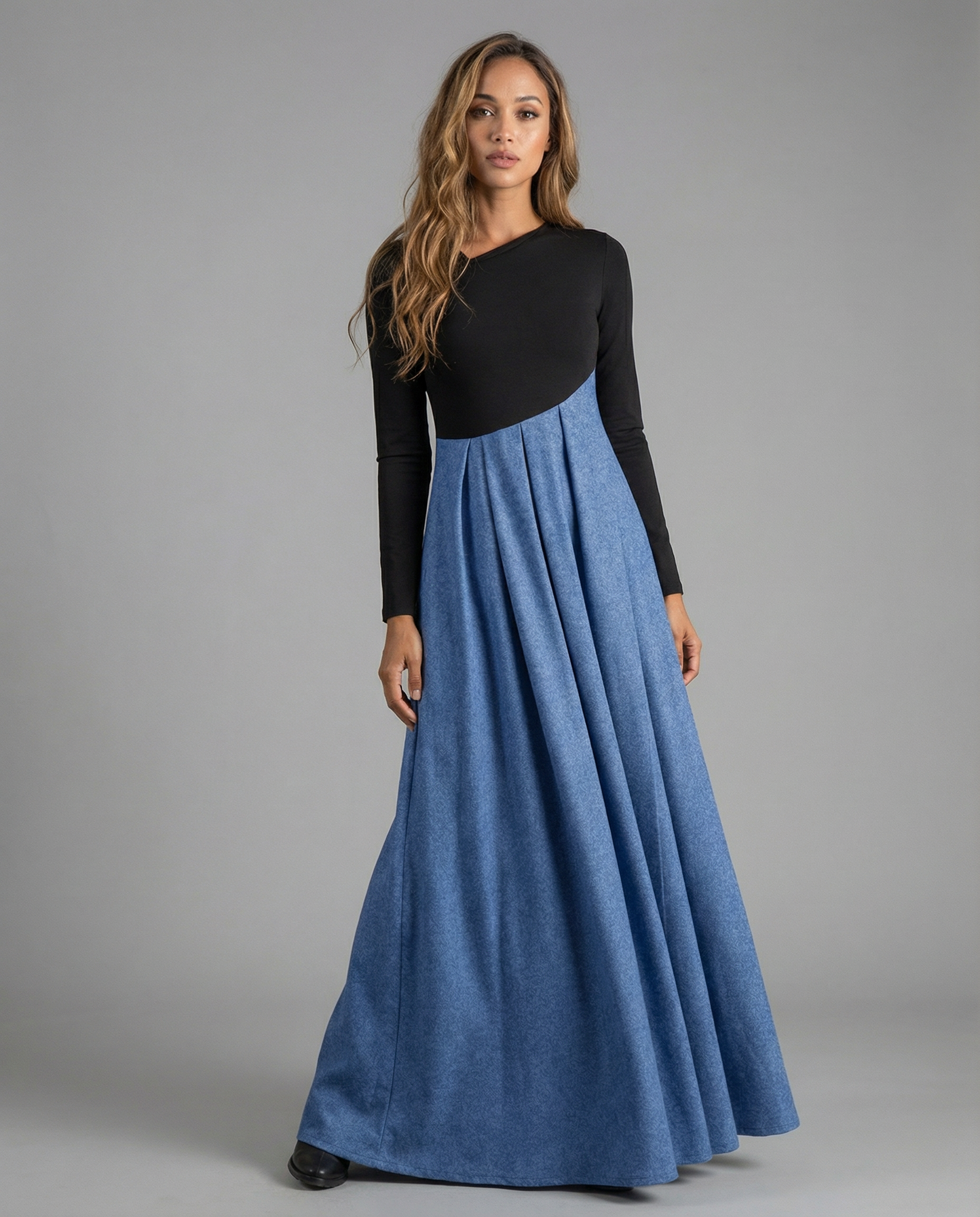 Ava A-Line Dress – Irregular Patchwork Design for Chic Spring Outings 4