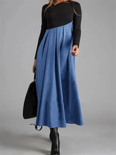 Ava A-Line Dress – Irregular Patchwork Design for Chic Spring Outings 5