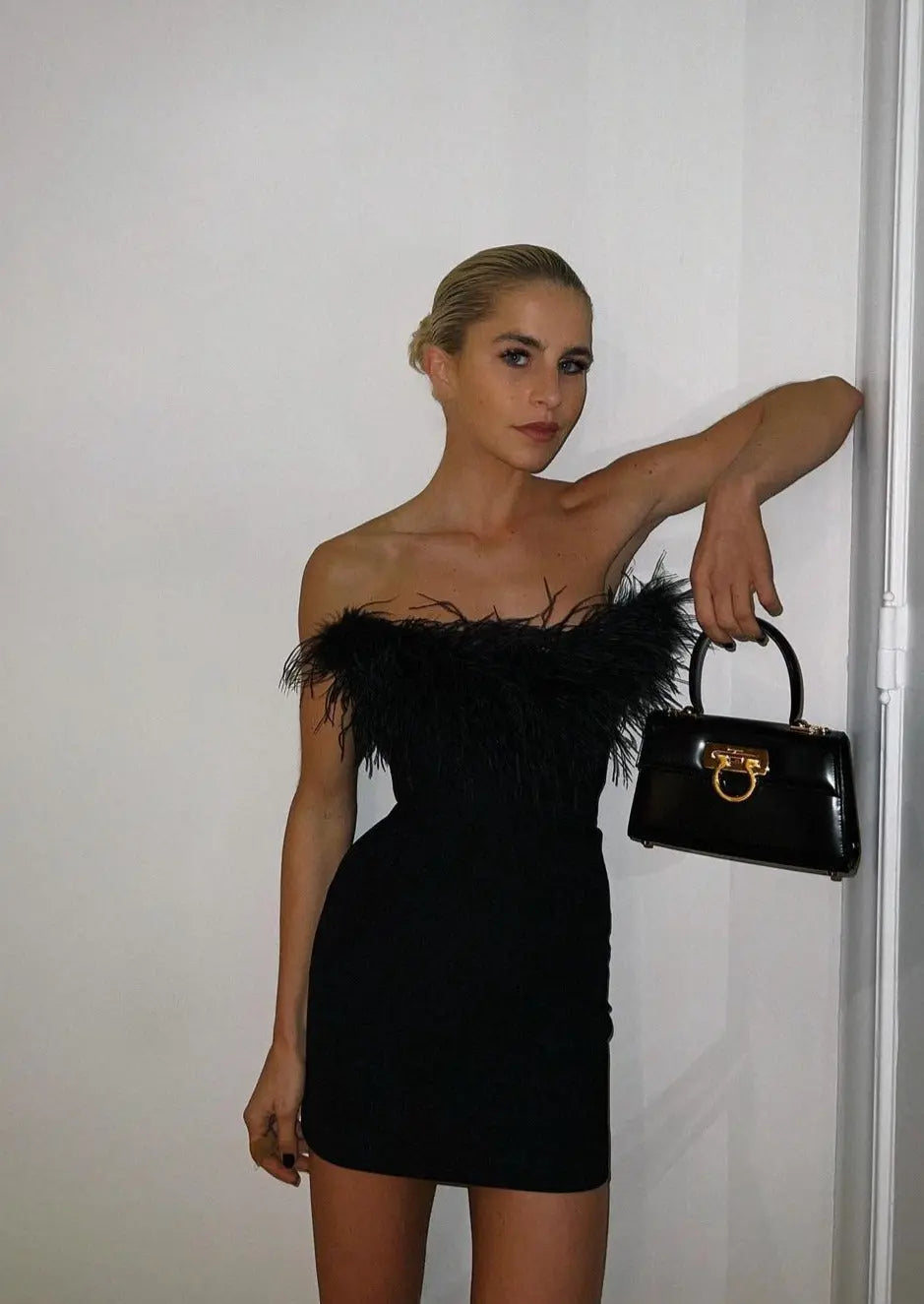 Black Elegant Party Mini Dress 1