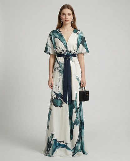 Bohemian Floral Maxi Dress – Elegant Deep V Neck Summer Style 2