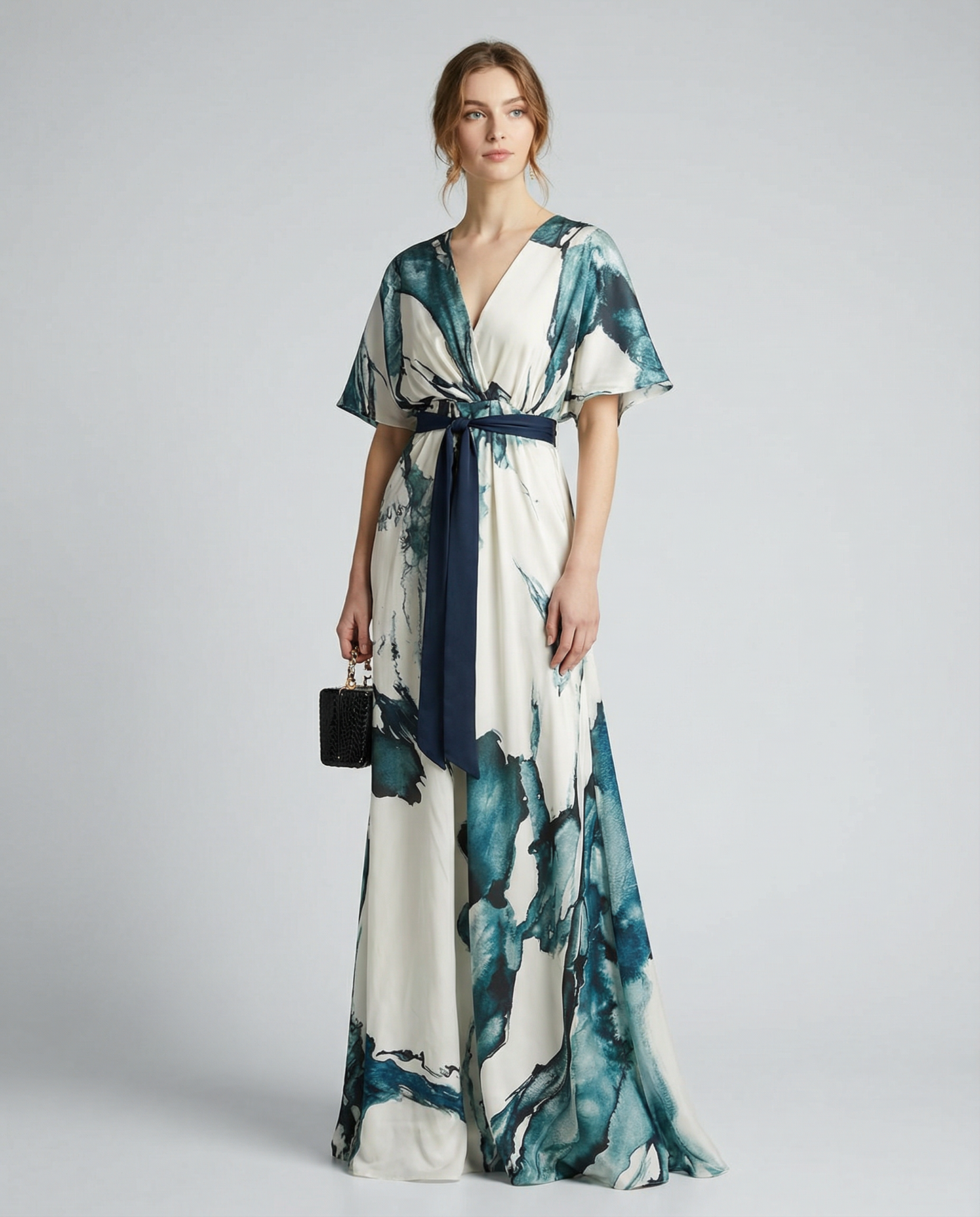 Bohemian Floral Maxi Dress – Elegant Deep V Neck Summer Style 4