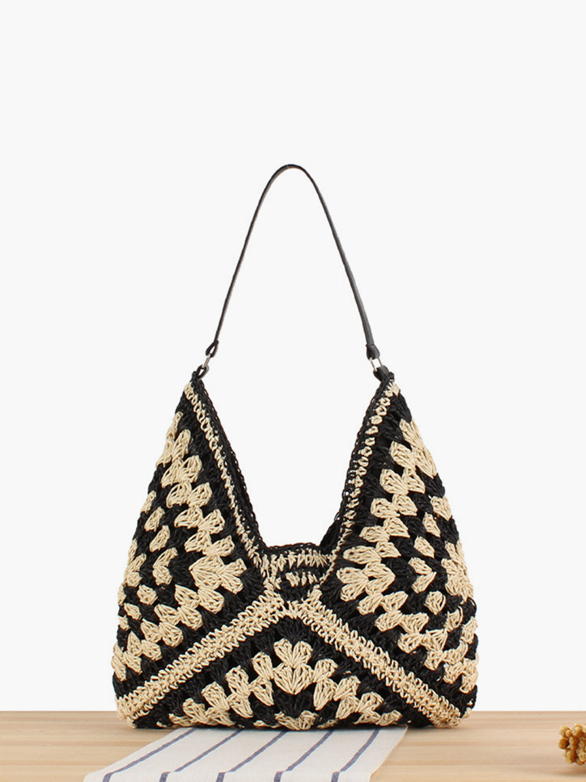 Boho Crochet Shoulder Bag 0