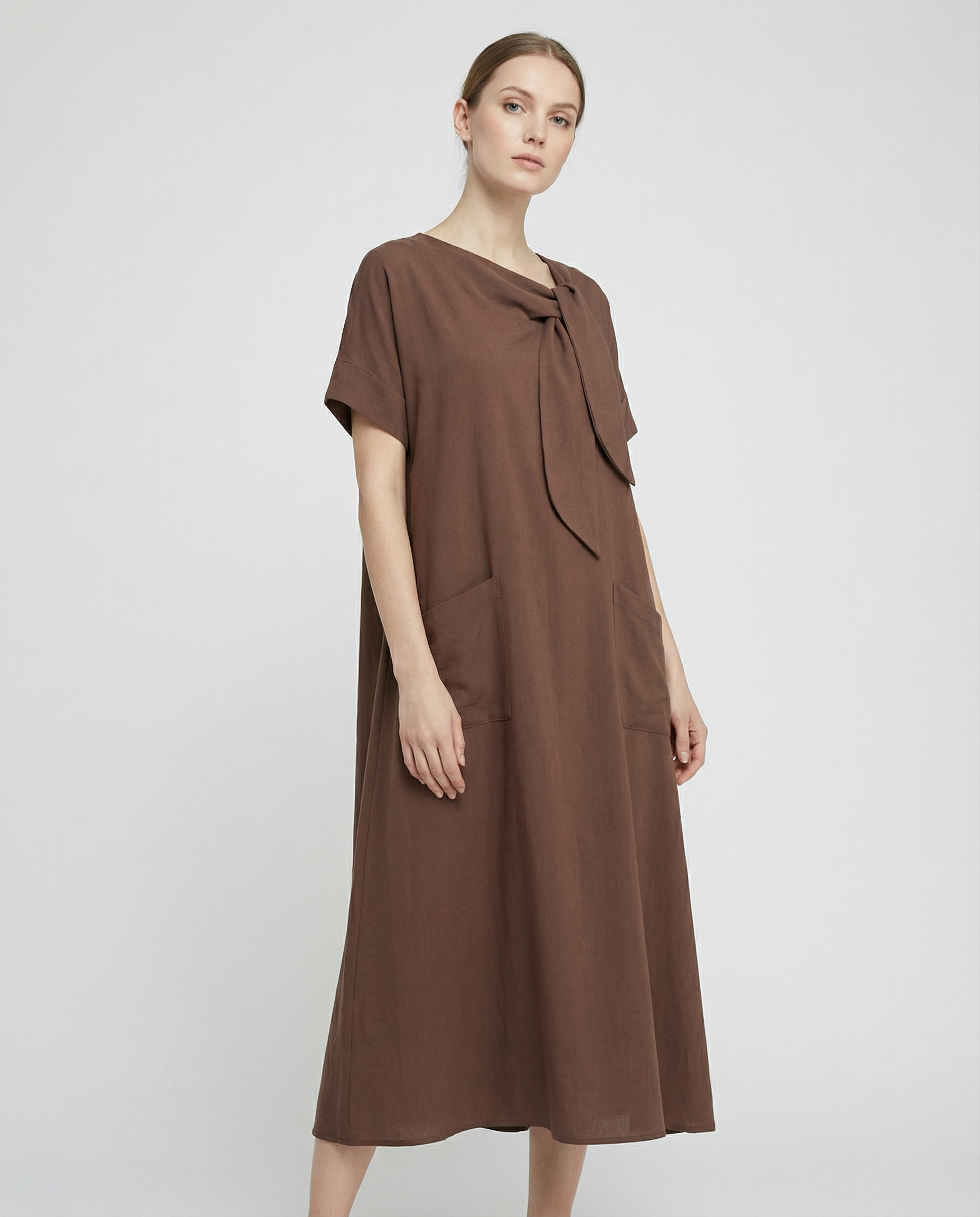 Boho Vintage Dress – Relaxed Fit with Lace-Up Detail for Casual Summer Outings 3