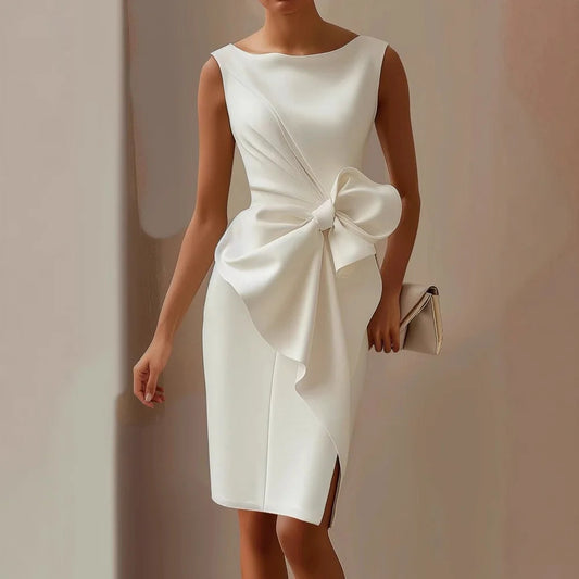 Bow Dress – Elegant Sleeveless Evening Wear 0