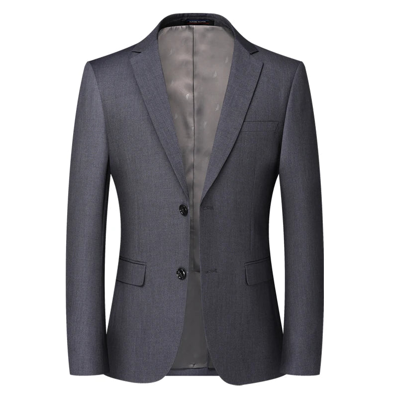 British Style Men's Blazer – Sophisticated Solid Color for Versatile Occasions 0