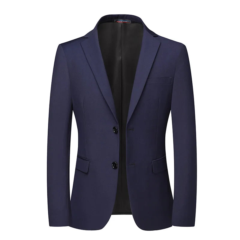 British Style Men's Blazer – Sophisticated Solid Color for Versatile Occasions 2