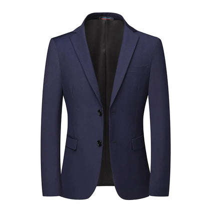 British Style Men's Blazer – Sophisticated Solid Color for Versatile Occasions 2