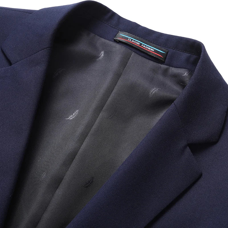 British Style Men's Blazer – Sophisticated Solid Color for Versatile Occasions 3
