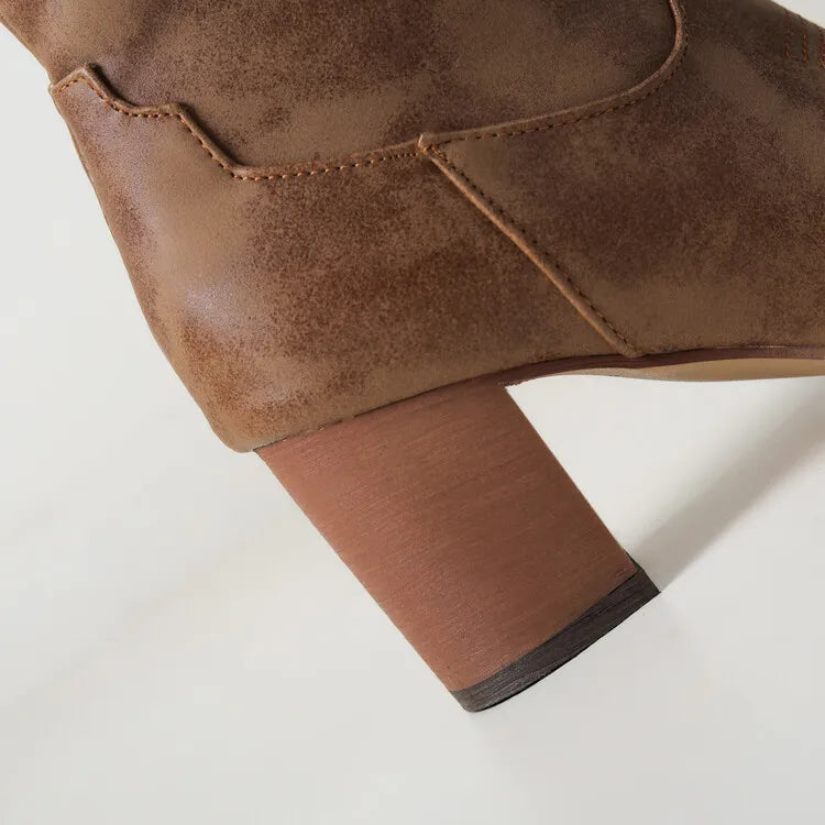 Brown Women's Knee-High Cowboy Boots 6