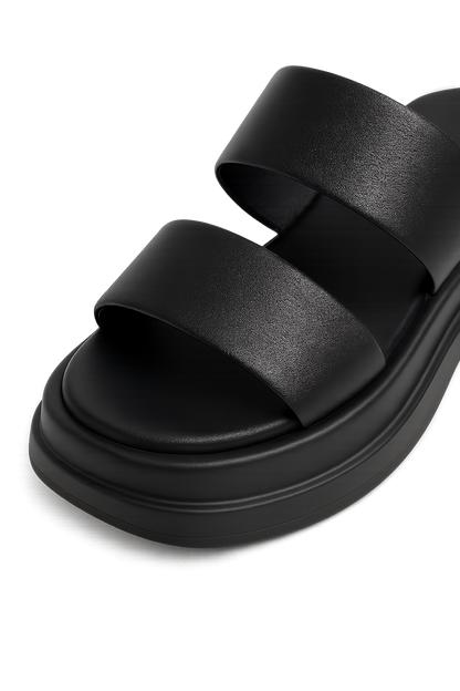 Calf Leather Sandals – Chunky High Heel 2
