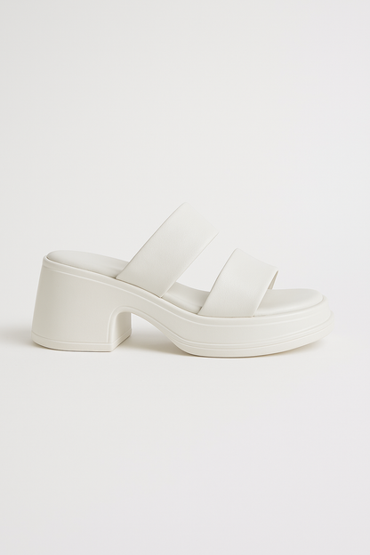 Calf Leather Sandals – Chunky High Heel 4