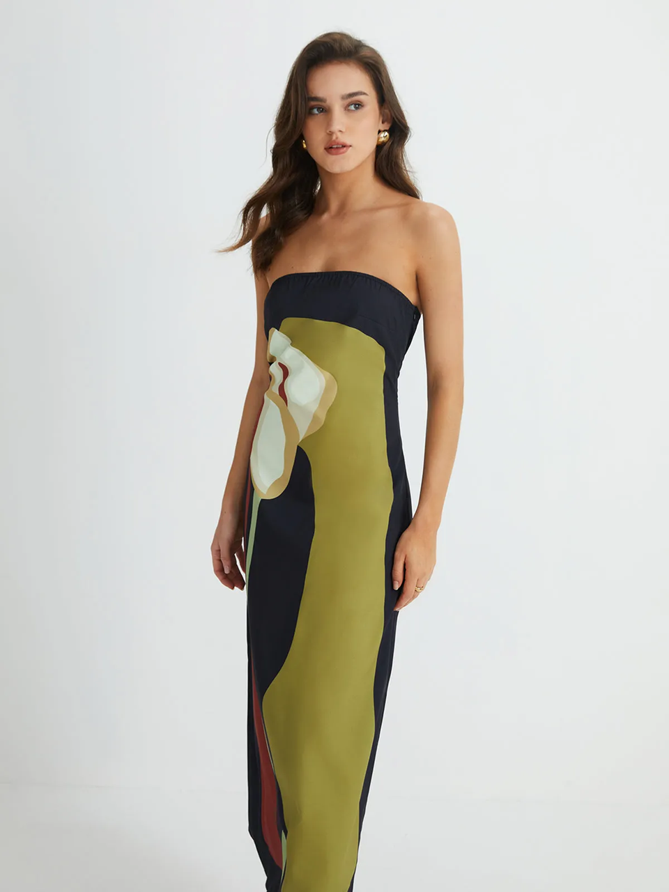 Calla Strapless Printed Maxi Dress 3