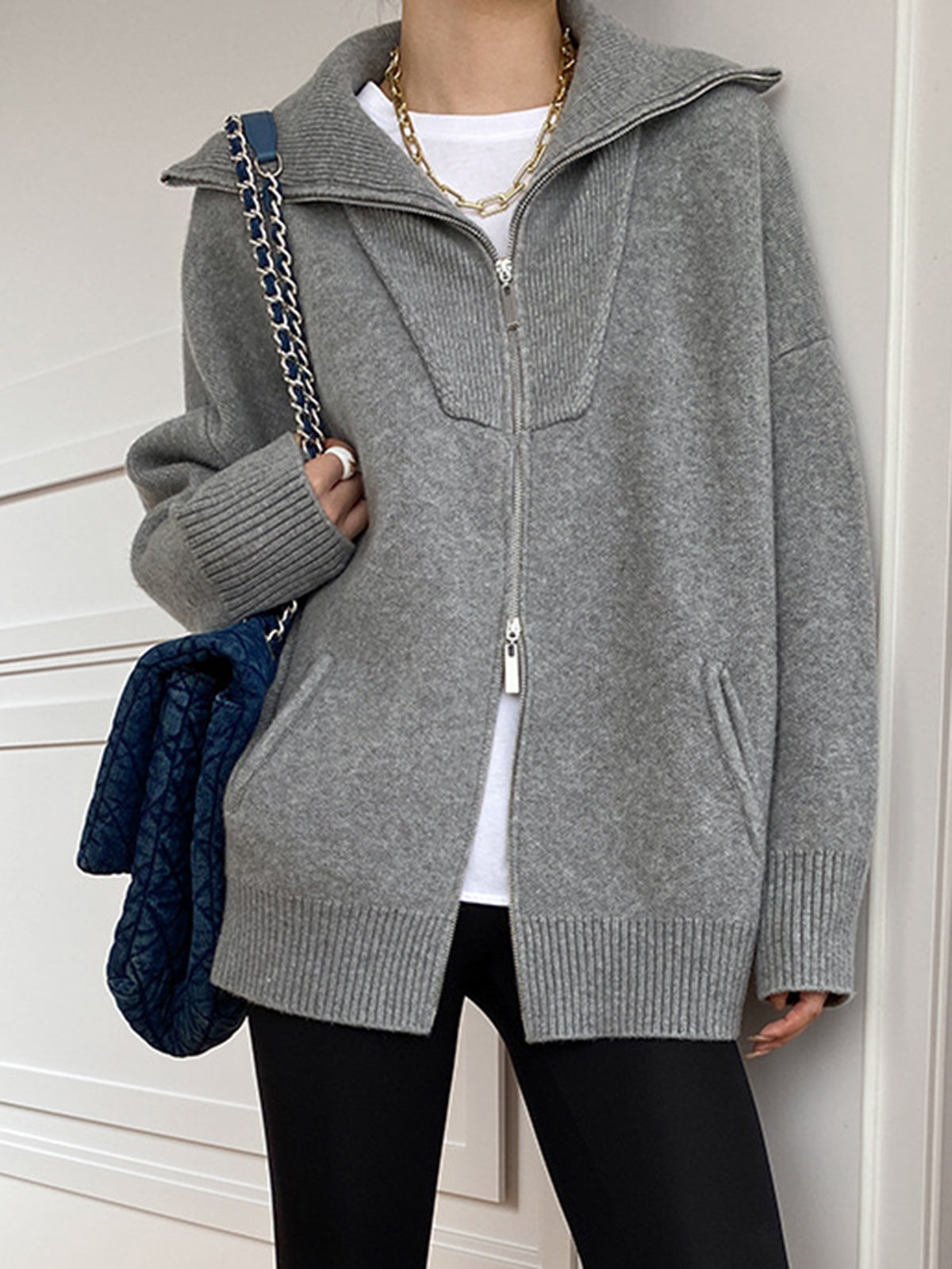 Casual Oversized Open Collar Cardigan 3