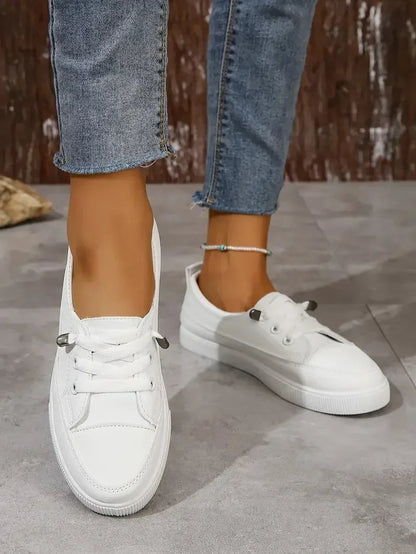Casual Round Toe Flat Shoes with Lace-Up Design for Women 1