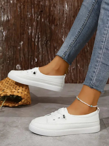 Casual Round Toe Flat Shoes with Lace-Up Design for Women 2