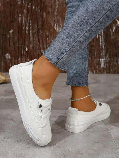 Casual Round Toe Flat Shoes with Lace-Up Design for Women 4