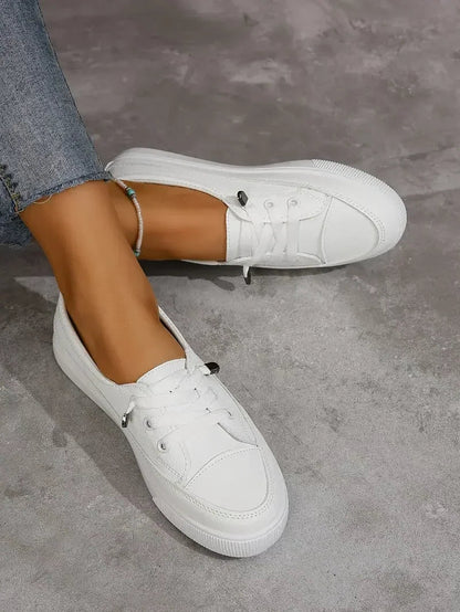 Casual Round Toe Flat Shoes with Lace-Up Design for Women 5