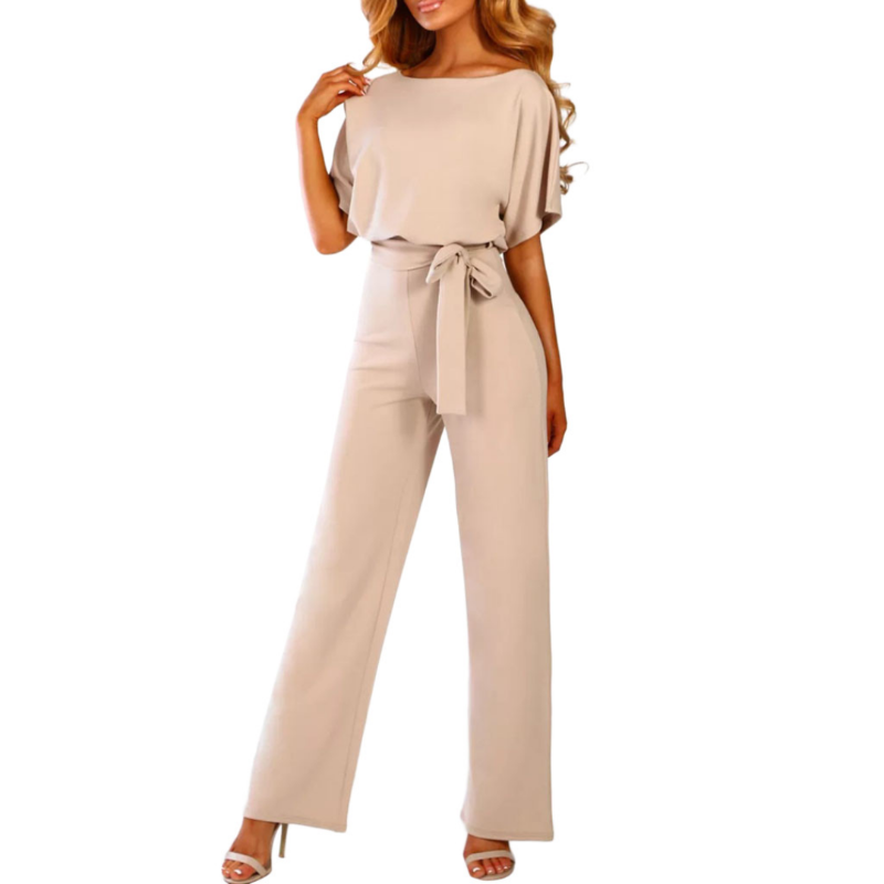 Celeste | Women's Belted Wide Leg Jumpsuit Batwing Sleeve Elegant 2