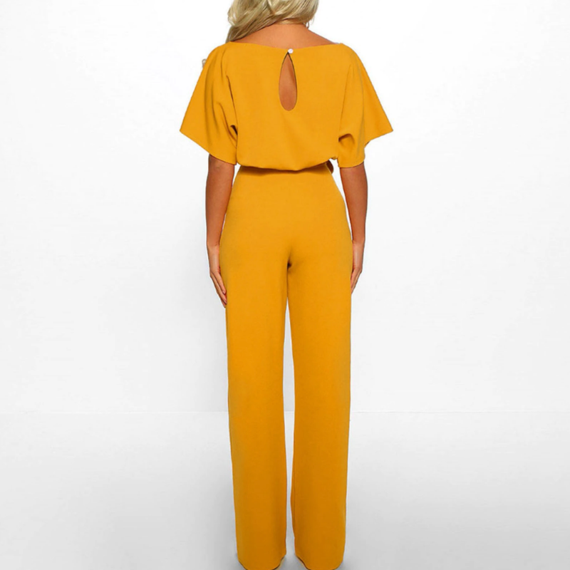 Celeste | Women's Belted Wide Leg Jumpsuit Batwing Sleeve Elegant 4
