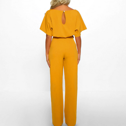 Celeste | Women's Belted Wide Leg Jumpsuit Batwing Sleeve Elegant 4
