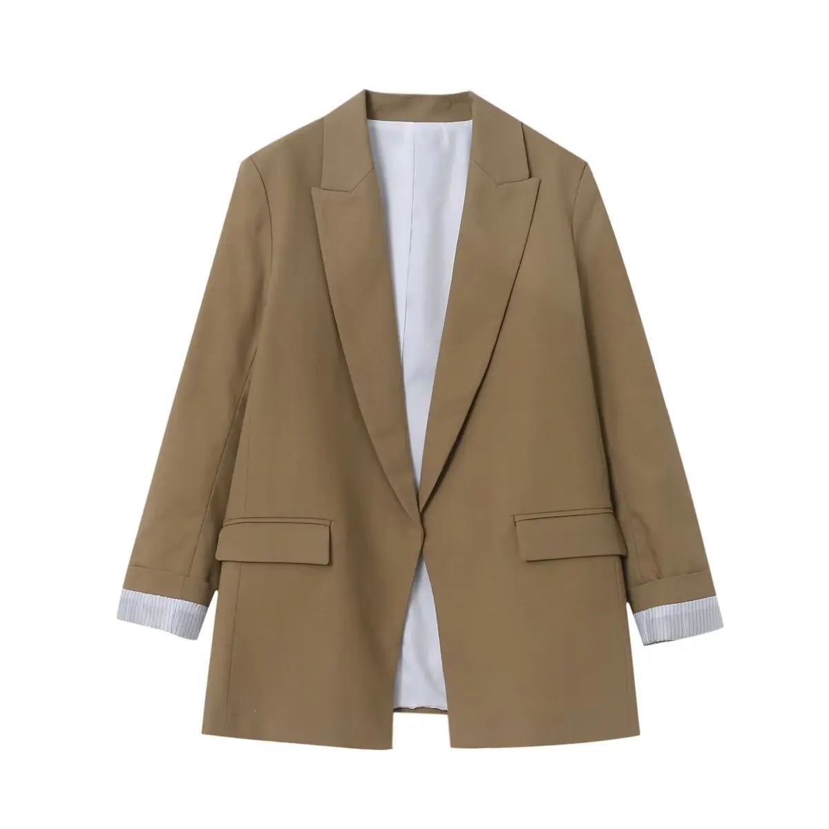 Charmchant Oversized Blazer – Chic Linen Layering Piece 0