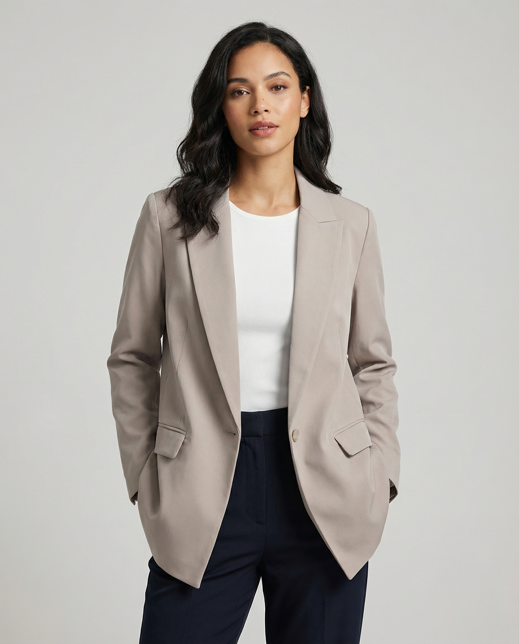 Charmchant Oversized Blazer – Chic Linen Layering Piece 1