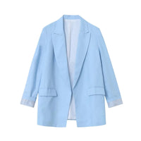 Charmchant Oversized Blazer – Chic Linen Layering Piece 10