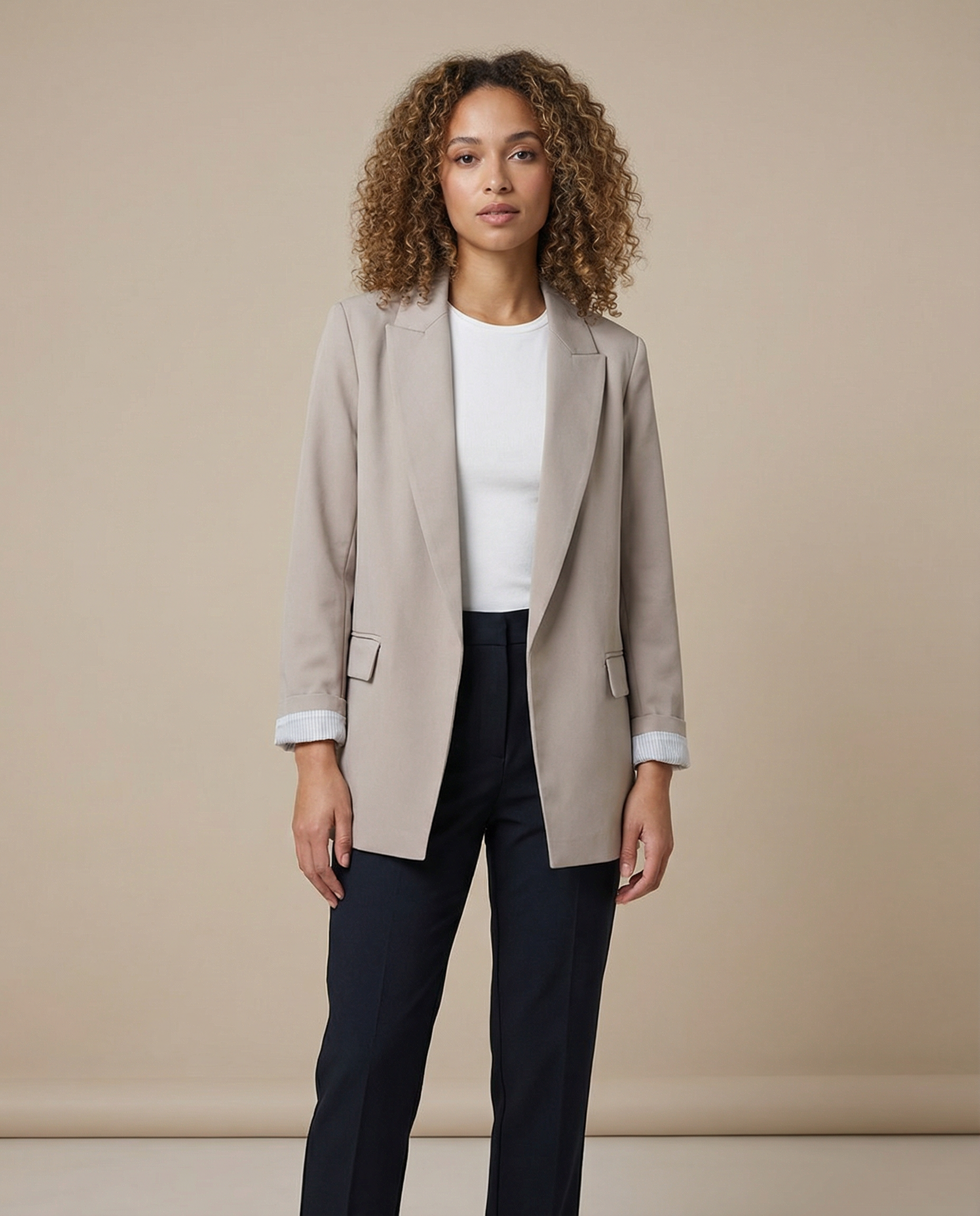 Charmchant Oversized Blazer – Chic Linen Layering Piece 2