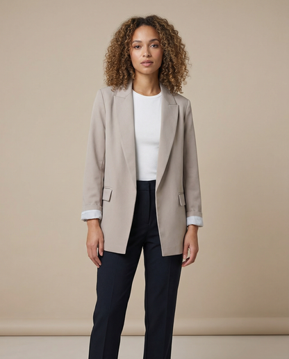 Charmchant Oversized Blazer – Chic Linen Layering Piece 2