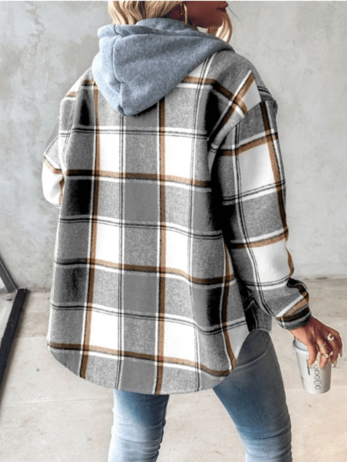 Checkered Hoodie jacket for women 0