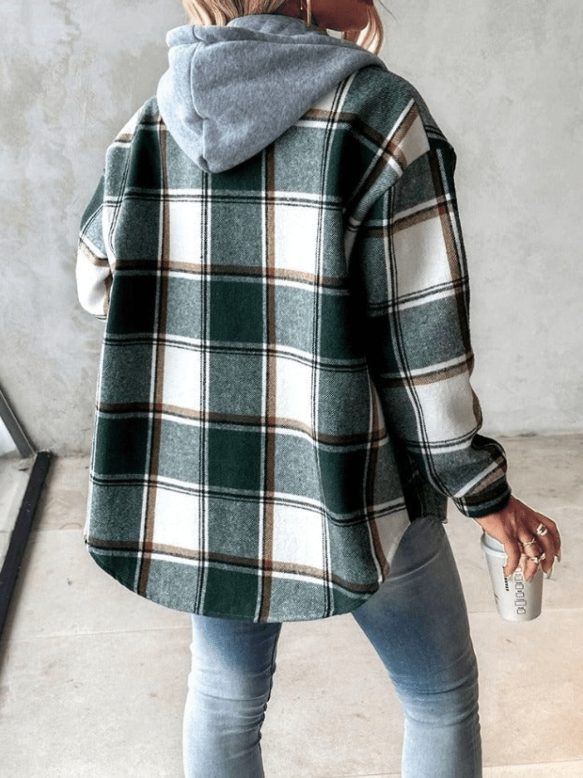 Checkered Hoodie jacket for women 3