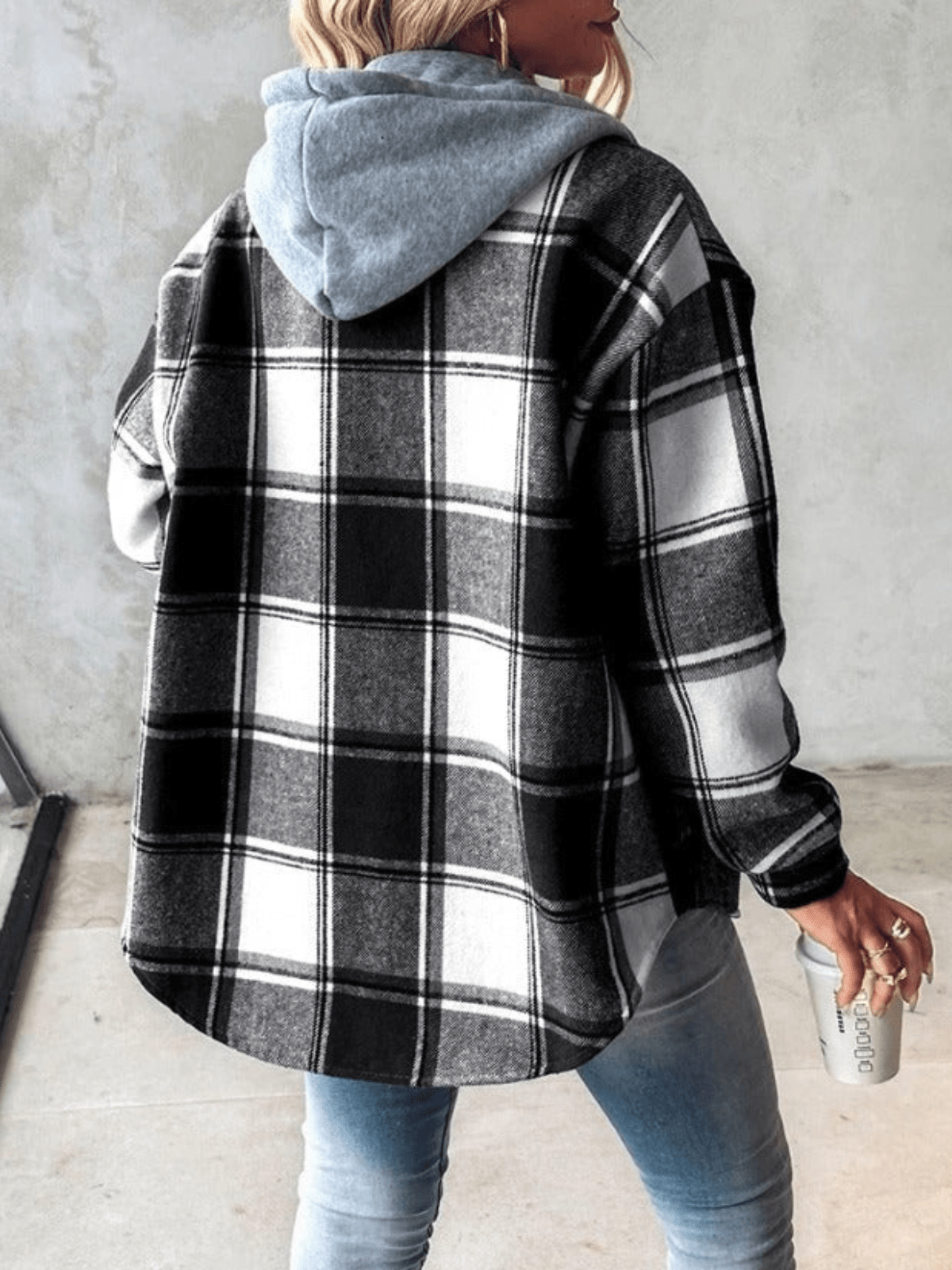 Checkered Hoodie jacket for women 4