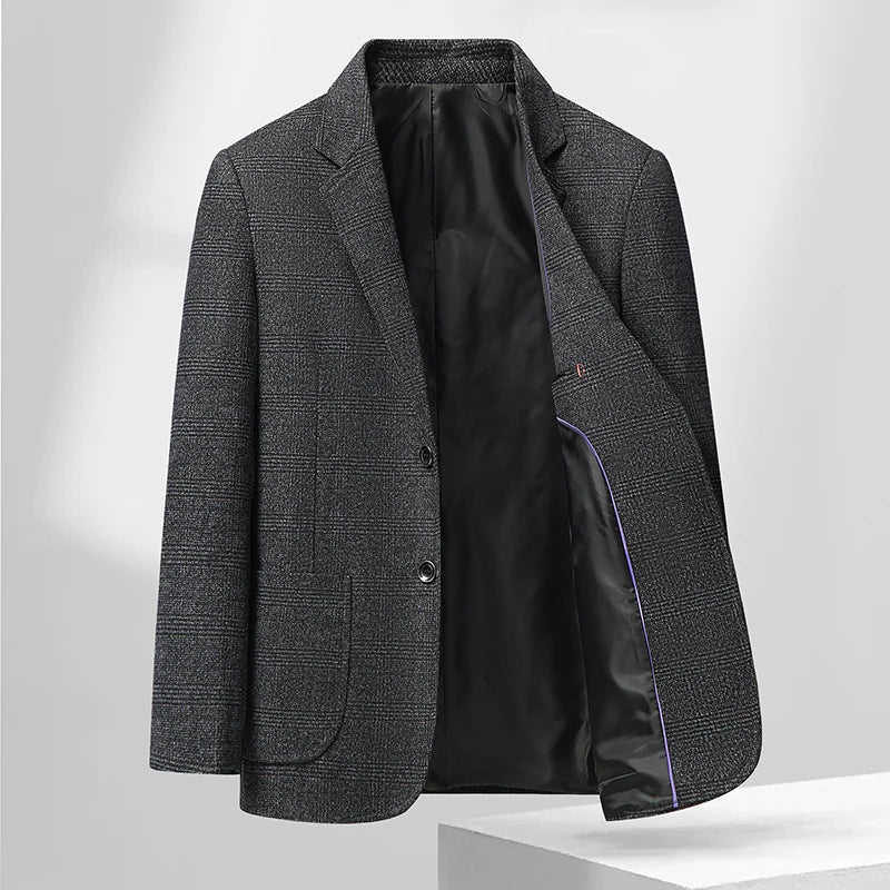 Checkered Men's Blazer – Stylish Slim Fit for Versatile Autumn & Winter Occasions 0