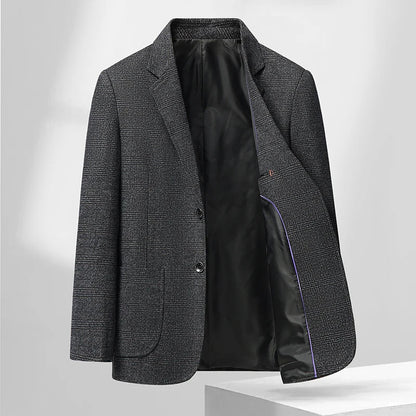 Checkered Men's Blazer – Stylish Slim Fit for Versatile Autumn & Winter Occasions 0