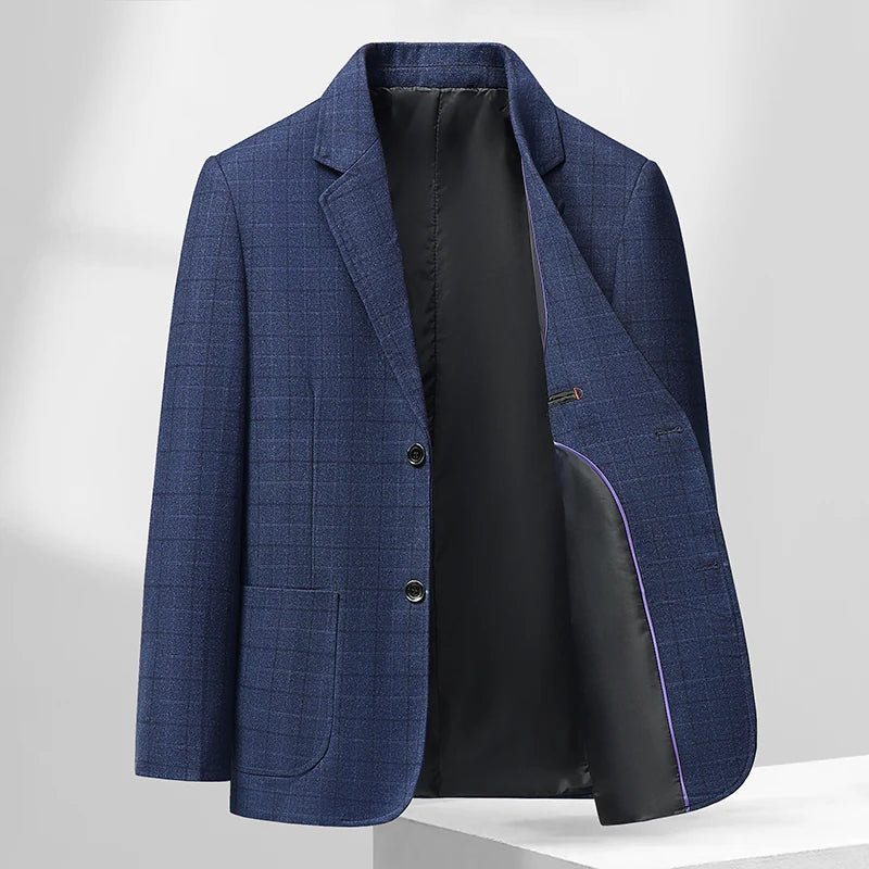 Checkered Men's Blazer – Stylish Slim Fit for Versatile Autumn & Winter Occasions 1