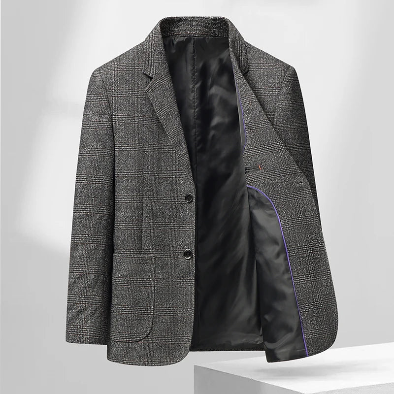 Checkered Men's Blazer – Stylish Slim Fit for Versatile Autumn & Winter Occasions 3