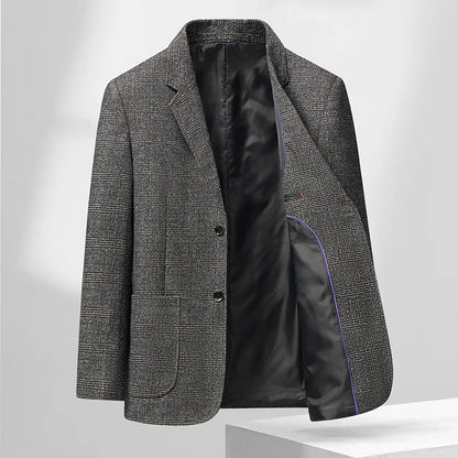 Checkered Men's Blazer – Stylish Slim Fit for Versatile Autumn & Winter Occasions 3