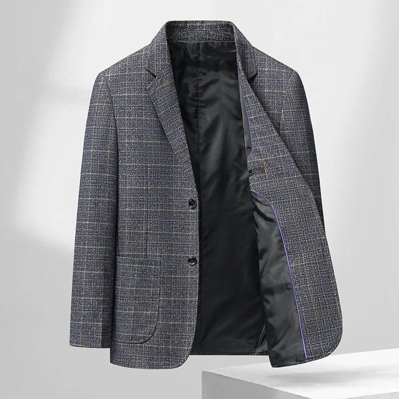 Checkered Men's Blazer – Stylish Slim Fit for Versatile Autumn & Winter Occasions 4