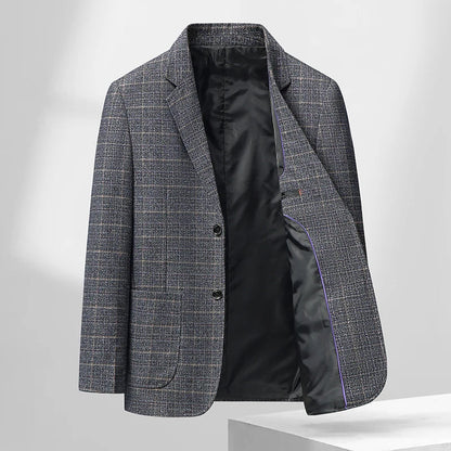 Checkered Men's Blazer – Stylish Slim Fit for Versatile Autumn & Winter Occasions 4